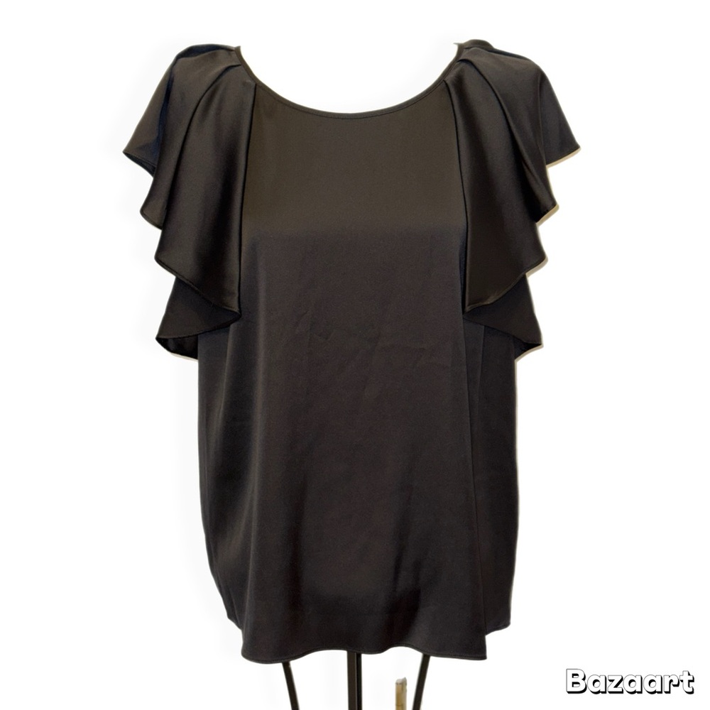 Worthington Women Black Short Sleeve Top XL